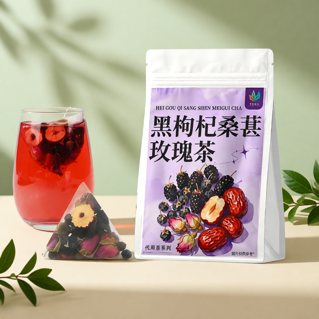 Black Goji Mulberry Rose Tea Sachets